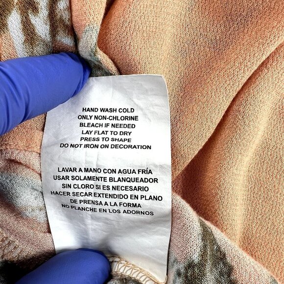 A Beautiful Soul Womens 1X Floral Top Ruffled Bell Sleeves Stretchy Beachy Boho - Picture 14 of 14